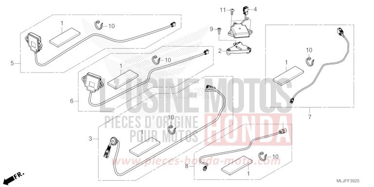 ENSEMBLE ANTENNE/JEU DE CORDONS de Gold Wing MAT BALLISTIC BLACK METALLIC (NHA86) 2025